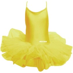 Детско танцувално (балетно) трико MAXIMA, С връзки и туту поличка, Жълто, Размер XL /40043506/ Детско танцувално (балетно) трико MAXIMA, С връзки и туту поличка, Жълто, Размер XL /40043506/