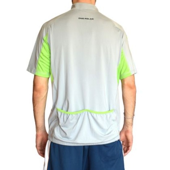 Тениска колоездачна ONEPOLAR, Бързосъхнеща, Сива със зелено, Размер XL /PO292102/