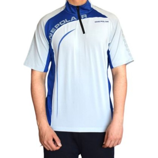 Тениска колоездачна ONEPOLAR, Бързосъхнеща, Сива със синьо, Размер L /PO292206/