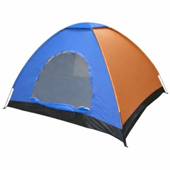 Палатка за къмпинг MAXIMA, Двуместна, Еднослойна, 195х145хH105 см, Оранжев със син /90010002/