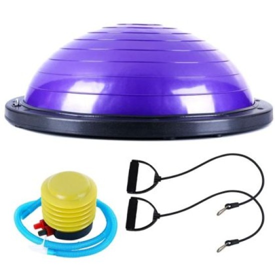 Полутопка за баланс BOSU BALL, 58.5 см, С твърда основа и ластици, Лилав 31067001 Полутопка за баланс BOSU BALL, 58.5 см, С твърда основа и ластици, Лилав 31067001