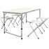 Сгъваема маса за къмпинг MAXIMA, С 4 стола и отвор за чадър, Бяла 60021001