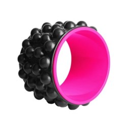 Колело за йога MAXIMA, Ф28 х 19 см, Релефно, Черно с цикламено /30003801/