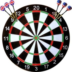 Дартс 15.75 инча (40 см) с метална мрежа и 6 стрели двустранен