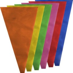 Флагчета за украса, Триъгълни, Разноцветни, 12 броя с връв 400156