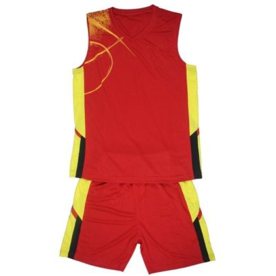 Баскетболен екип червен с жълто, Размер 5XL /40022201/