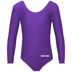 Детско трико с дълъг ръкав MAXIMA, Подходящо за гимнастика, балет и танци, Лилаво, 3XL /40042021/