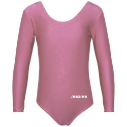 Детско трико с дълъг ръкав MAXIMA, Подходящо за гимнастика, балет и танци, Розово, 3XL /40042027/