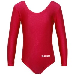 Детско трико с дълъг ръкав MAXIMA, Подходящо за гимнастика, балет и танци, Червено, 4XL /40042052/