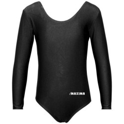 Детско трико с дълъг ръкав MAXIMA, Подходящо за гимнастика, балет и танци, Черно, 5XL /40042059/