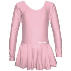 Детско трико с дълъг ръкав и поличка MAXIMA, Подходящо за гимнастика, балет и танци, Розово, Размер 4XL /40042134/ Детско трико с дълъг ръкав и поличка MAXIMA, Подходящо за гимнастика, балет и танци, Розово, Размер 4XL /40042134/