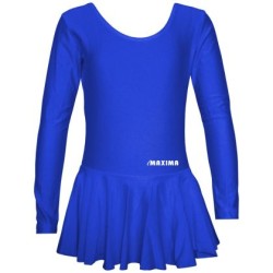 Детско трико с дълъг ръкав и поличка MAXIMA, Подходящо за гимнастика, балет и танци, Синьо, Размер 5XL /40042141/