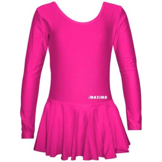Детско трико с дълъг ръкав и поличка MAXIMA, Подходящо за гимнастика, балет и танци, Цикламено, Размер 4XL /40042146/
