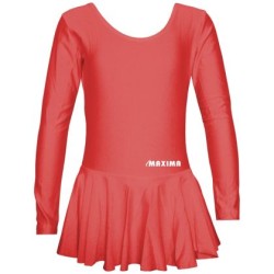 Детско трико с дълъг ръкав и поличка MAXIMA, Подходящо за гимнастика, балет и танци, Червено, Размер 4XL /40042152/