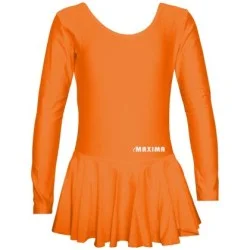 Детско трико с дълъг ръкав и поличка MAXIMA, Подходящо за гимнастика, балет и танци, Оранжево, Размер 2XL /40042162/ Детско трико с дълъг ръкав и поличка MAXIMA, Подходящо за гимнастика, балет и танци, Оранжево, Размер 2XL /40042162/