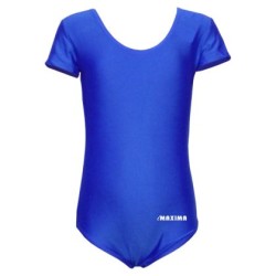 Детско трико с къс ръкав MAXIMA, Подходящо за гимнастика, балет и танци, Синьо, Размер 2XL /40042414/