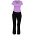 Комплект за спорт, Лилава блуза с черен панталон, Размер L /40044501/