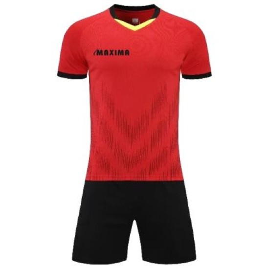 Екип за футбол / волейбол / хандбал MAXIMA, Комплект фланелка с шорти, Червен с черен, Размер 26 /40067305N/