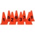 Конуси за маркиране MAXIMA, 22 см, комплект 8 броя, номера 1-8, оранжеви 30068901