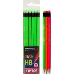 Моливи с гума TIP TOP, неон 12 бр. в ПВЦ кутия /120012/