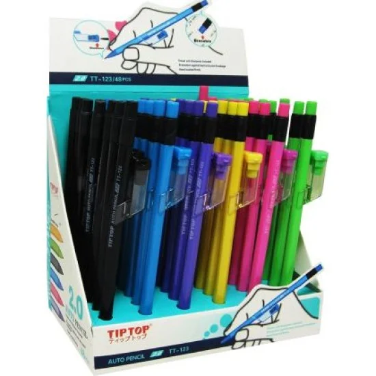 Автоматичен молив TIP TOP 2мм 2В, с острилка и гума /120025/