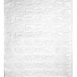 Декоративен 3D панел за стена 70х77 см, СЗЛ, Бял - 51000202