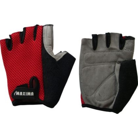 Ръкавици за колоездене MAXIMA, Велур с текстил, Червени, Размер XL /40052904/