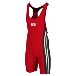 Трико за борба и вдигане на тежести - червено, детски размери, Ръст 110 см /40030001/