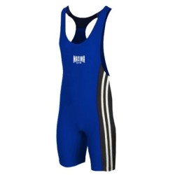 Трико за борба и вдигане на тежести - синьо, детски размери, Ръст 110 см /40030101/