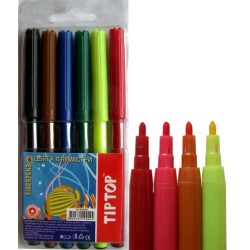 Флумастери 6 цвята TIP TOP /190004/ Флумастери 6 цвята TIP TOP /190004/