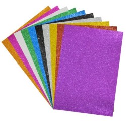 Самозалепващи листа от EVA пяна с брокат MAXIMA, А5, 1.9 мм, 230 г / кв.м, Комплект 10 броя, 10 цвята 150435