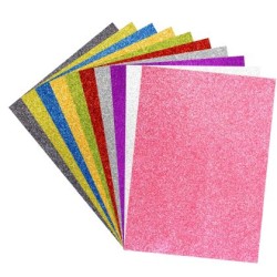 Листове EVA с брокат, А5, 200 г / кв.м., 10 броя, 10 цвята /150482/