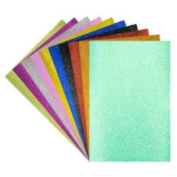 Самозалепващи листа от EVA с брокат MAXIMA, A4, 1.9 мм, 230 г / кв.м, Комплект 10 броя, 10 цвята 170216