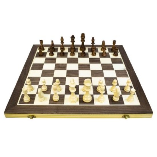 Шах, дама и табла 3 в 1 MAXIMA, Фурнир с интарзия, 29 см, Фигури 2.5 - 5.5 см. 270769 Шах, дама и табла 3 в 1 MAXIMA, Фурнир с интарзия, 29 см, Фигури 2.5 - 5.5 см. 270769