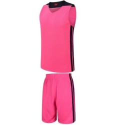 Екип за баскетбол, потник с шорти - неоново розов с черно, Размер 2XL /40021701/
