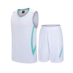 Екип за баскетбол MAXIMA, Бял със светлосин, Размер 24 /40023601/