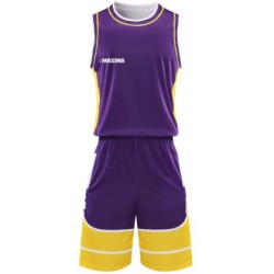 Екип за баскетбол MAXIMA, Лилав с жълт и бял, Размер 32 /40023802/