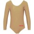 Детско трико с дълъг ръкав MAXIMA, Подходящо за гимнастика, балет и танци, Бежово, 6XL /40042006/