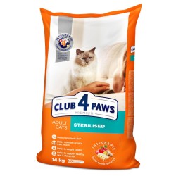 CLUB 4 PAWS CAT ADULT STERILIZED Пълноценна, премиум храна за котки CLUB 4 PAWS CAT ADULT STERILIZED Пълноценна, премиум храна за котки