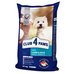 CLUB 4 PAWS DOG MINI ADULT WITH LAMB AND RICE Премиум, пълноценна суха храна за възрастни кучета от дребни породи с агнешко и ориз CLUB 4 PAWS DOG MINI ADULT WITH LAMB AND RICE Премиум, пълноценна суха храна за възрастни кучета от дребни породи с агнешко и ориз