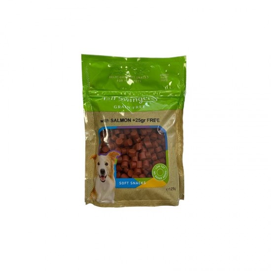 Лакомство за куче TAILSWINGERS SOFT GRAIN FREE SALMON 125 GR.+25 GR. FREE Лакомство за куче TAILSWINGERS SOFT GRAIN FREE SALMON 125 GR.+25 GR. FREE