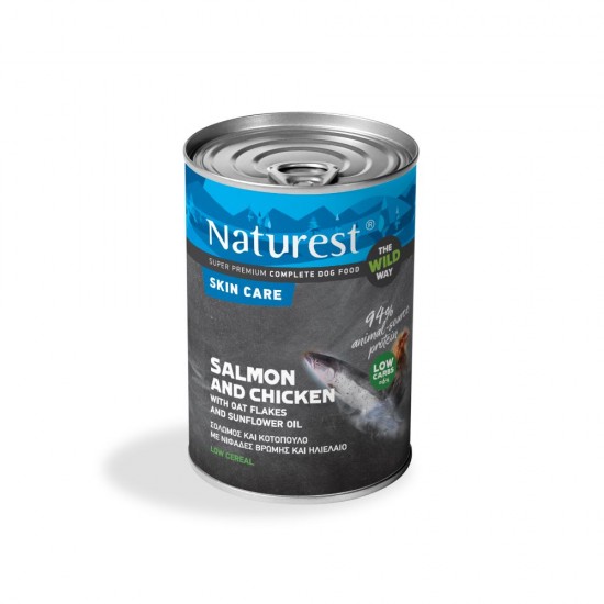 Кучешка консерва Грижа за кожат NATUREST Skin Care with Salmon and Chicken and Oat Flakes Кучешка консерва Грижа за кожат NATUREST Skin Care with Salmon and Chicken and Oat Flakes