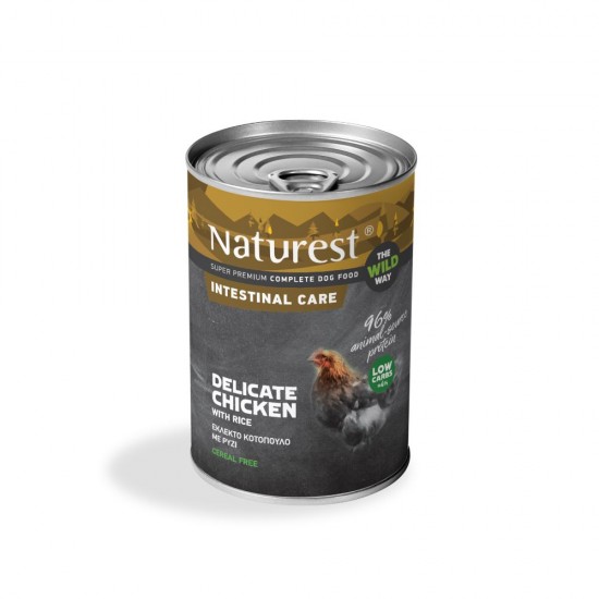 Кучешка консерва грижа за храносмилането NATURESTIntestinal Care with Delicate Chicken and Rice Кучешка консерва грижа за храносмилането NATURESTIntestinal Care with Delicate Chicken and Rice