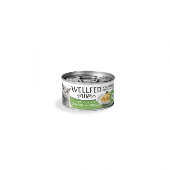 Консерва за котка WELLFED Filleto Chicken & Cheddar Консерва за котка WELLFED Filleto Chicken & Cheddar