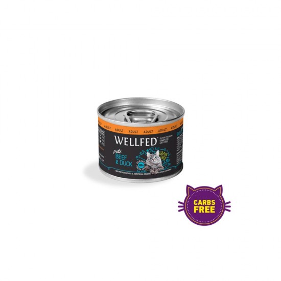 Консерва за котка WELLFED Adult – Beef & Duck (12months – 7 years) Консерва за котка WELLFED Adult – Beef & Duck (12months – 7 years)