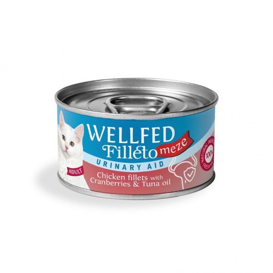 Консерва за котка WELLFED FILLETO MEZE URINARY AID 70 GR Консерва за котка WELLFED FILLETO MEZE URINARY AID 70 GR