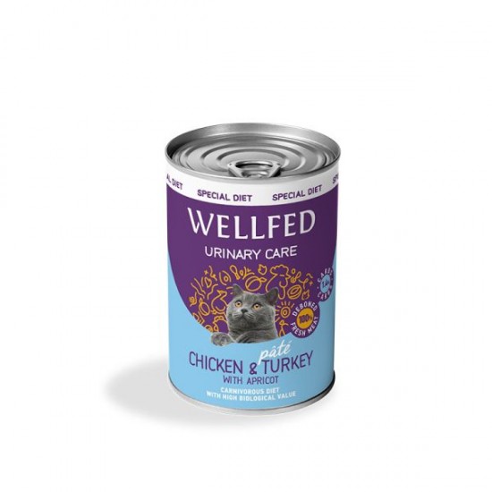 WELLFED URINARY TURKEY AND APRICOT 400 GR. – КОНСЕРВА ЗА КОТКИ