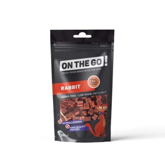 Лакомство за котка ON THE GO Хапки от заешко месо за котка