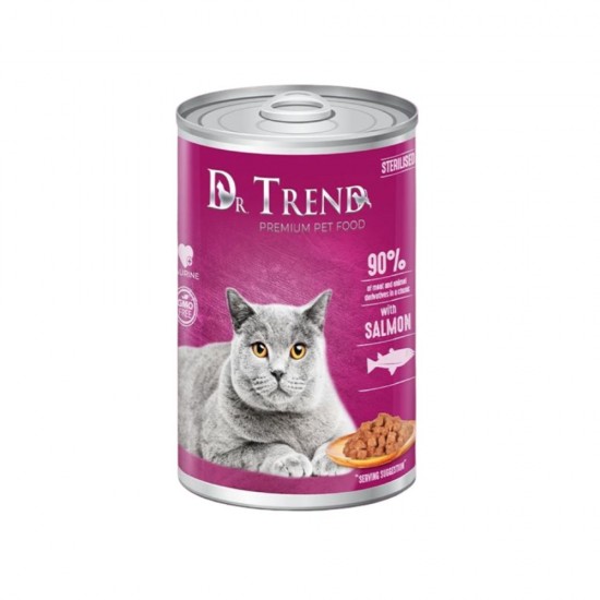 DR. TREND Консерва за стерилизирани котки със сьомга 400 гр DR. TREND Консерва за стерилизирани котки със сьомга 400 гр