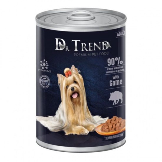 DR. TREND DOG CHUNKS IN GRAVY WITH GAME 400 GR – КОНСЕРВА ЗА КУЧЕ С ДИВЕЧ DR. TREND DOG CHUNKS IN GRAVY WITH GAME 400 GR – КОНСЕРВА ЗА КУЧЕ С ДИВЕЧ